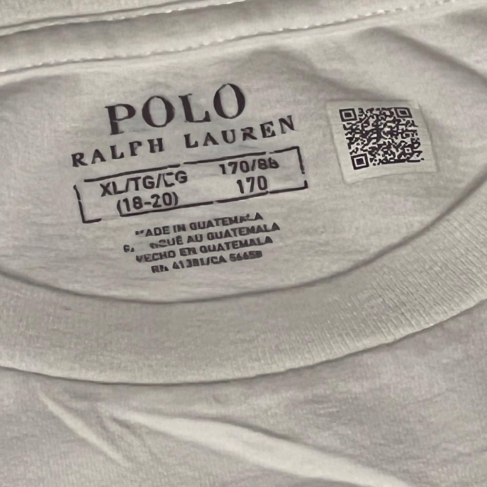Big Boys Polo by Ralph Lauren White Kids Short Sleeve Tee